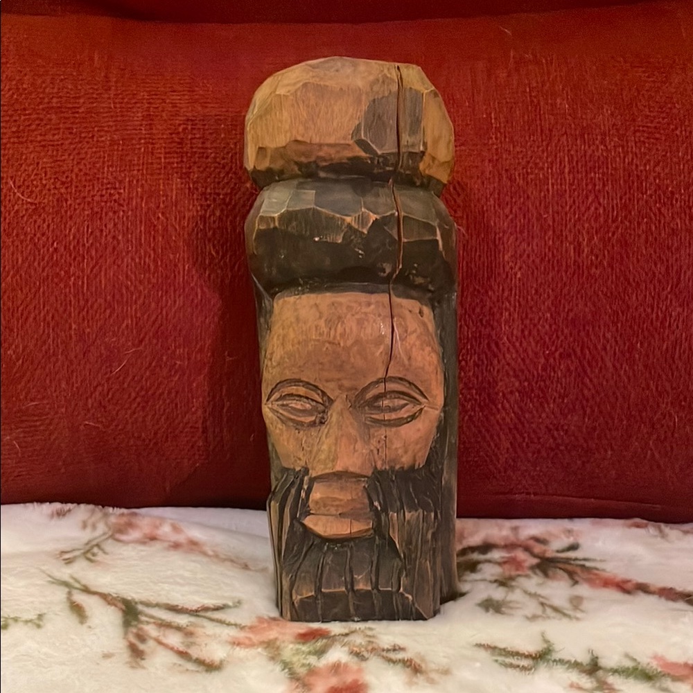 Handcrafted Wooden Jamaican Man Sculpture